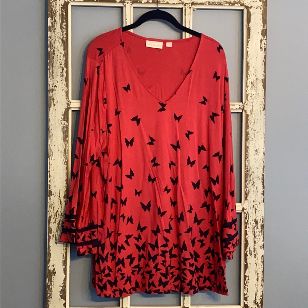 Belle from Kim Gravel Butterfly Tunic-Size 1X